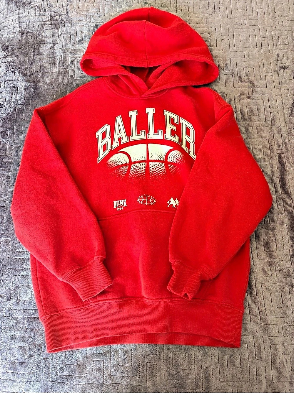 Red Basketball Graphic Hoodie Like New